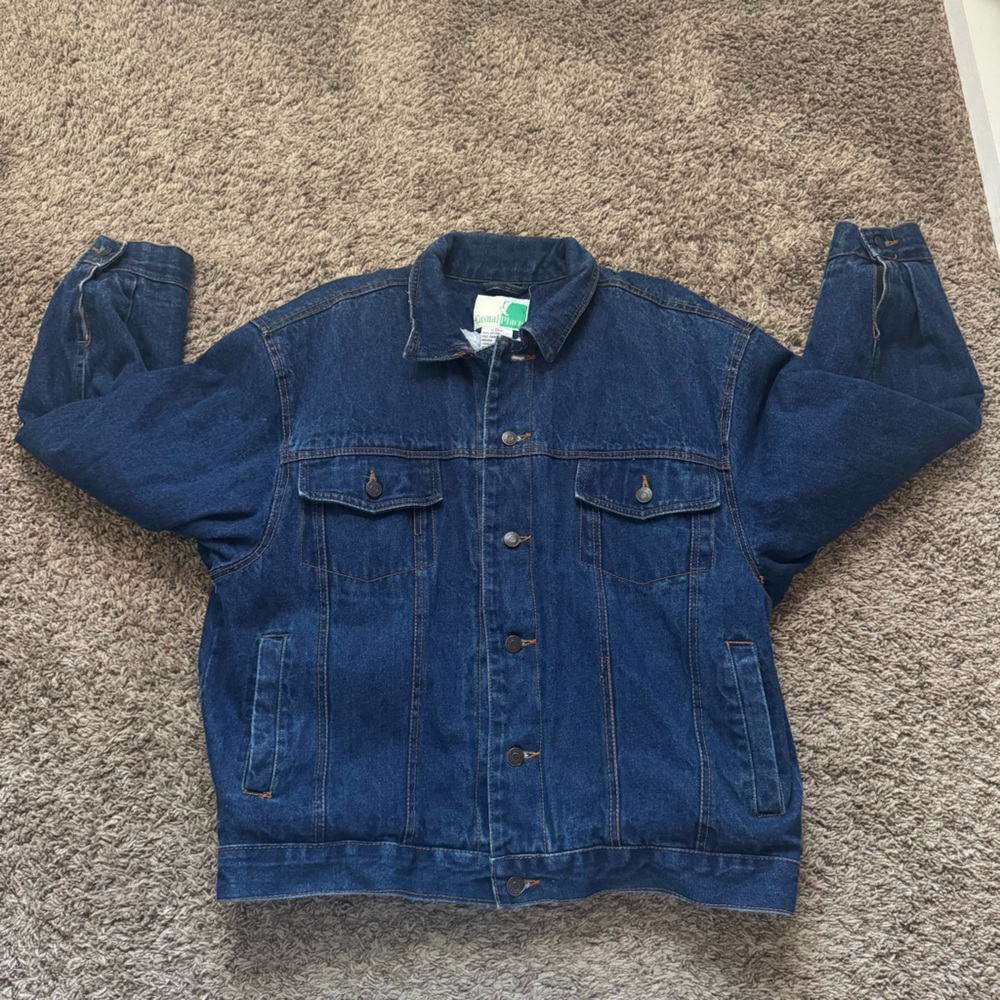 Vintage Dark Denim Fleece Jacket